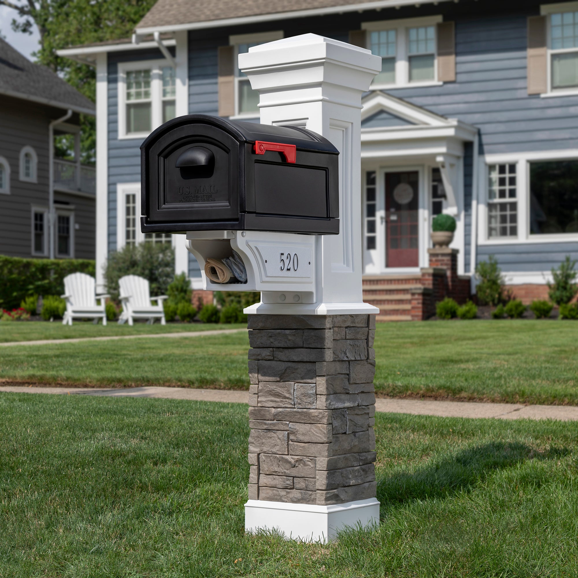 Town-to-Town XL Post-Mount Mailbox™ (Onyx Black) – Kingsley Park