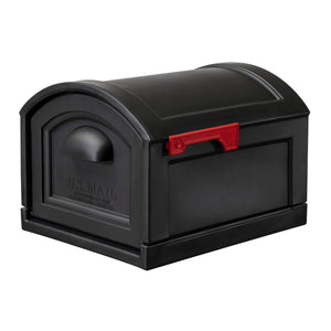 Kingsley Park Town-to-Town XL Post-Mount Mailbox™ - Black side view.