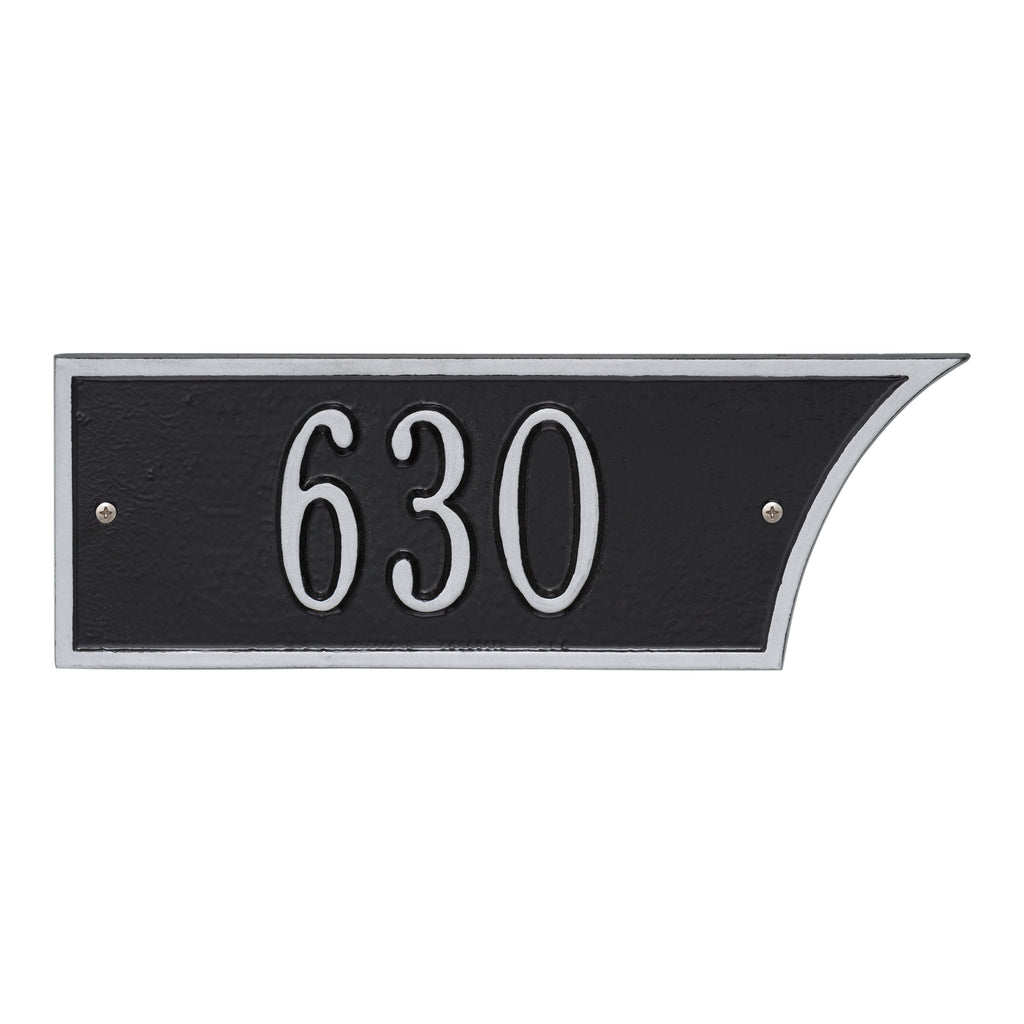 Black/Silver 1-Line Address Plaque Set