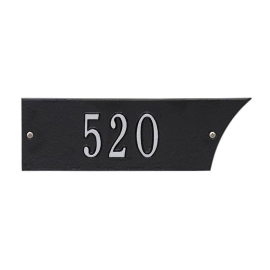 Black/Silver 1-Line Address Plaque Set